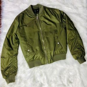 TOPSHOP Bomber Jacket Coat Green
